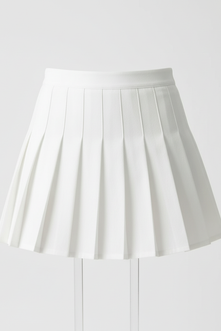 Jupe Plissée Blanche Mini Élégante