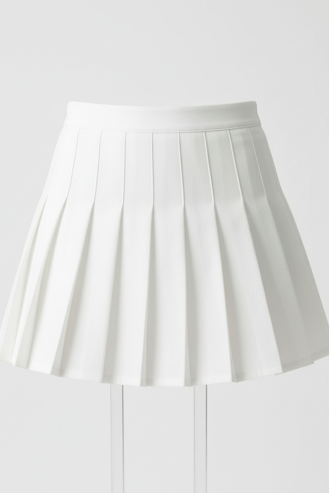 Jupe Plissée Blanche Mini Élégante