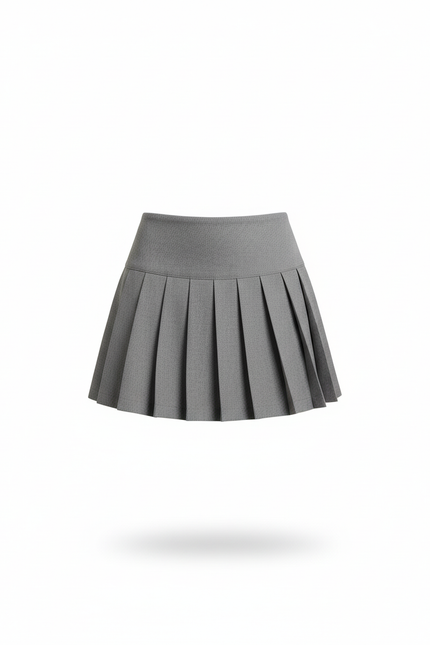 Jupe Plissée mini grise décontractée