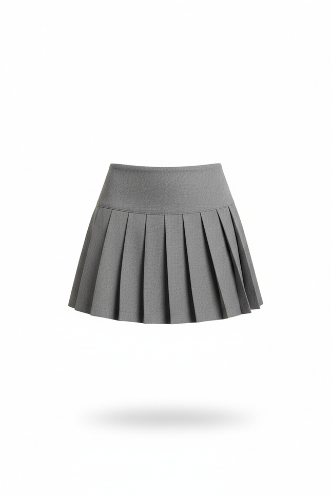 Jupe Plissée mini grise décontractée