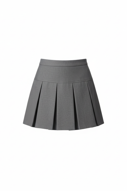 Jupe Plissée grise mini preppy délicate chic