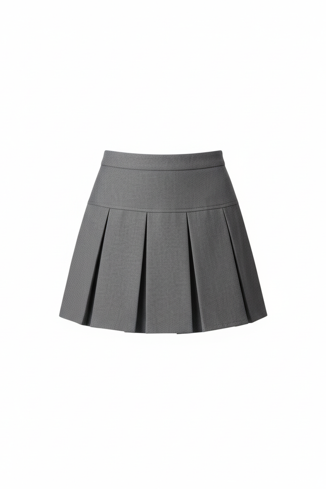 Jupe Plissée grise mini preppy délicate chic