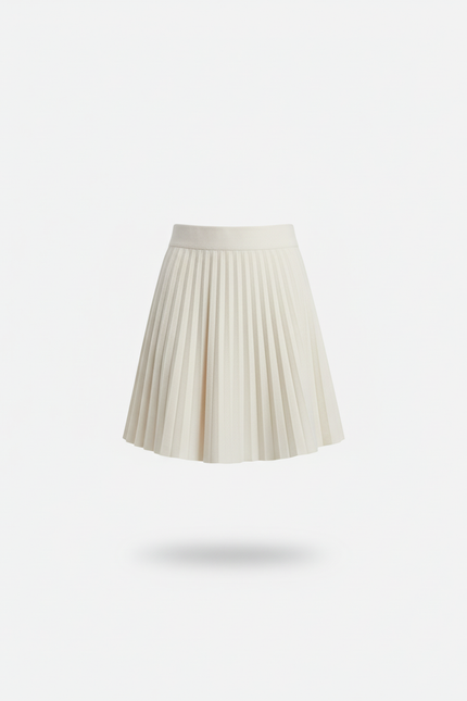 Jupe Plissée écru tricotée chic
