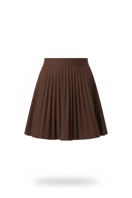 Jupe Plissée Marron Mini Chic