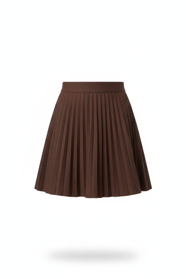 Jupe Plissée Marron Mini Chic