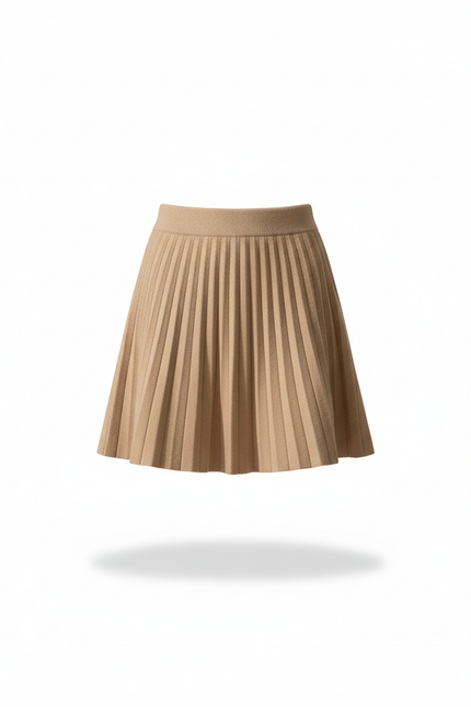 Jupe Plissée beige maille chic