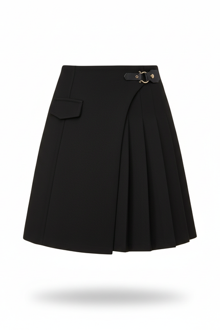Jupe Plissée Noire Mini élégante glamour