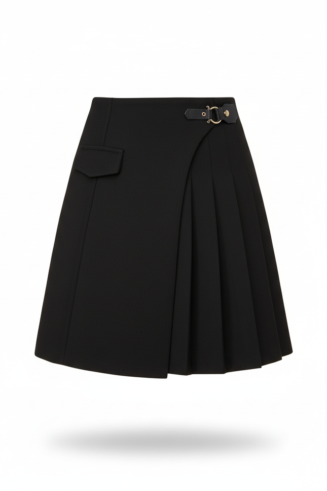 Jupe Plissée Noire Mini élégante glamour