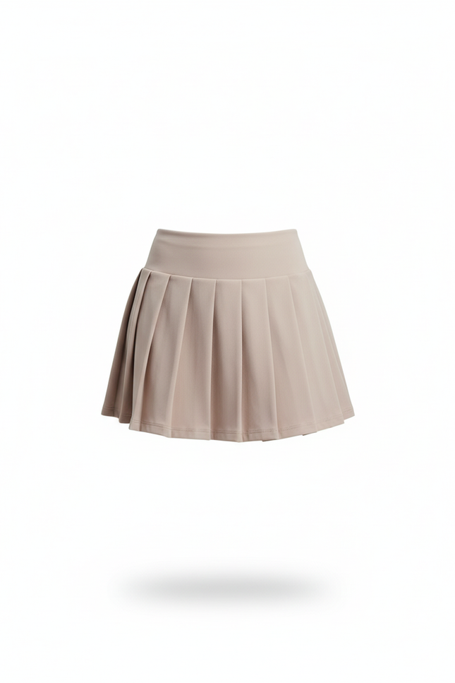 Jupe Plissée beige taille haute sportive