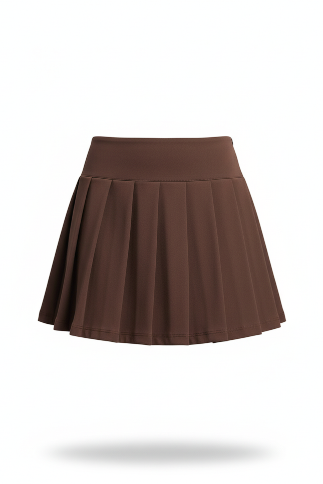 Jupe Plissée Marron Courte Chic chaleureuse