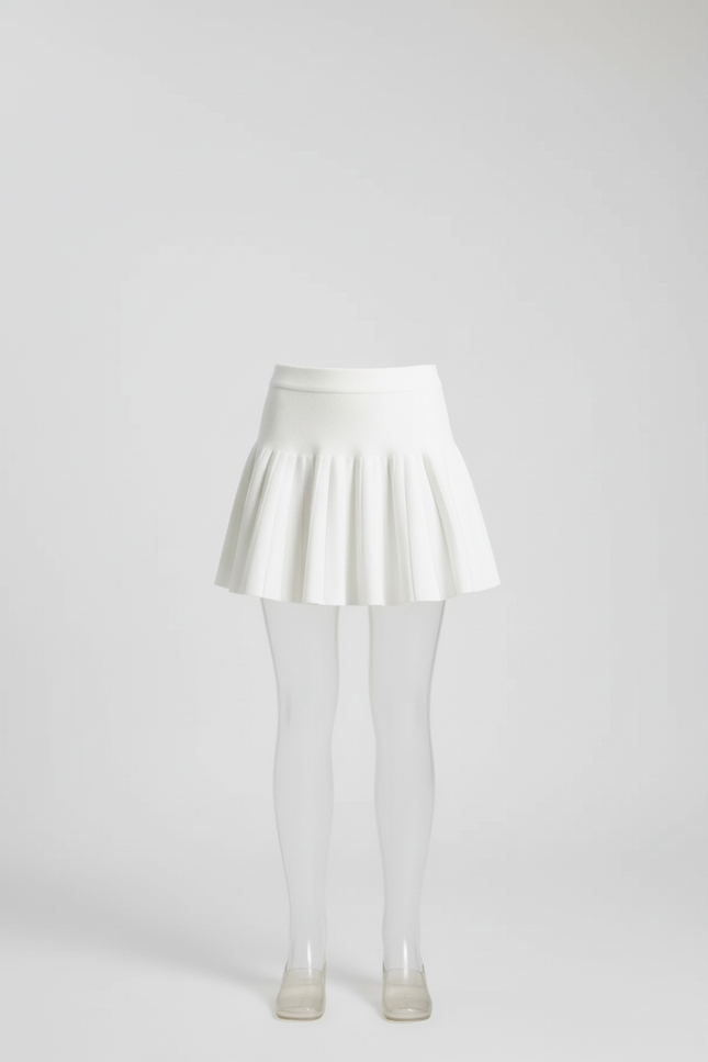 Jupe Plissée blanche mini chic délicate