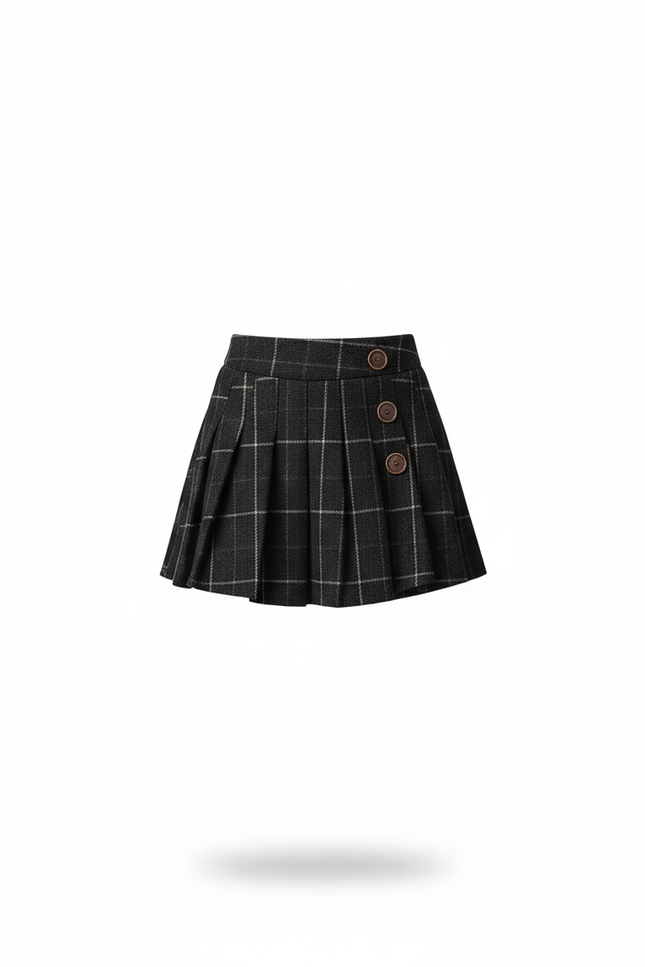 Jupe Plissée grise carreaux chic classique