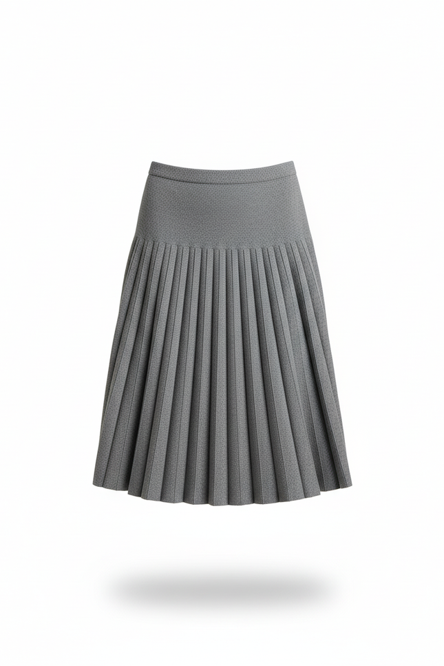 Jupe Plissée grise tricotée élégante chaleureuse