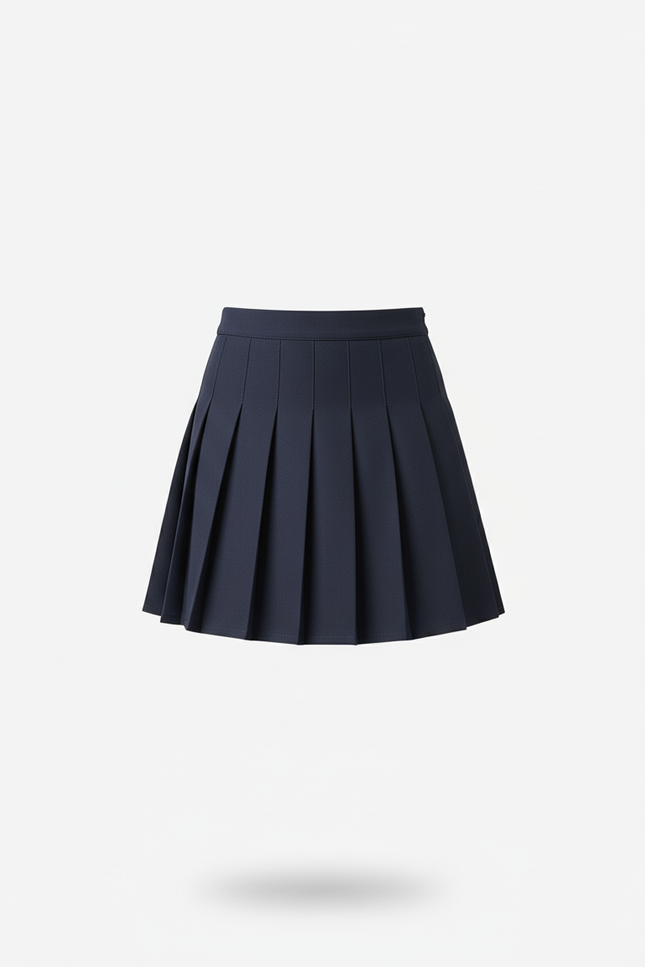 Jupe Plissée bleue marine mini preppy