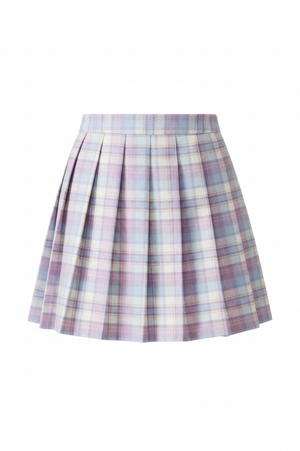 Jupe Plissée Plaid Pastel Chic