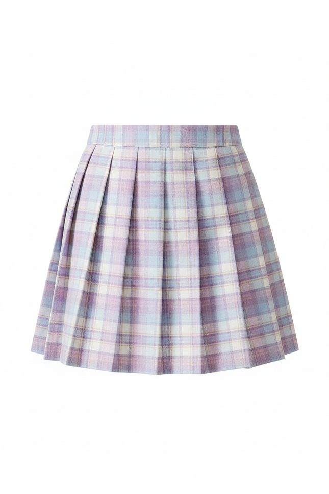 Jupe Plissée Plaid Pastel Chic