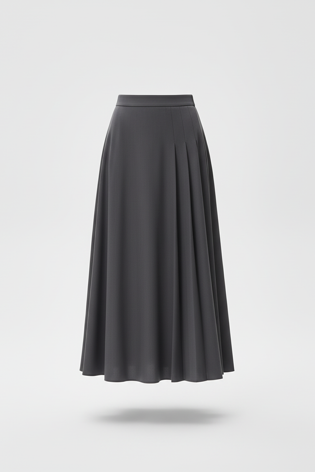 Jupe Plissée grise longue élégante
