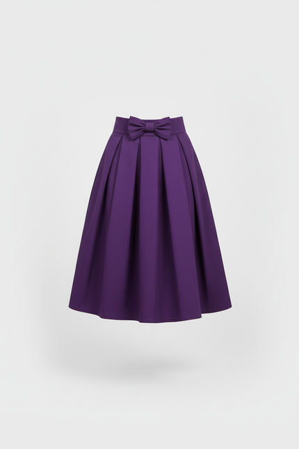 Jupe Plissée violette à nœud vintage