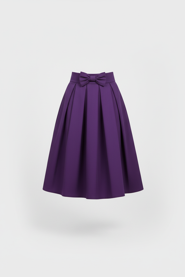Jupe Plissée violette à nœud vintage