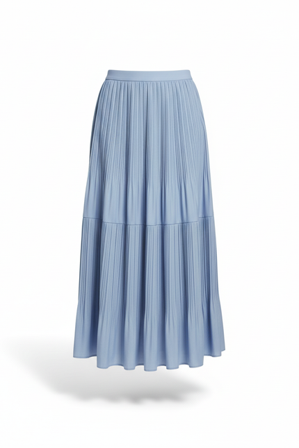 Jupe Plissée maxi bleu fluide