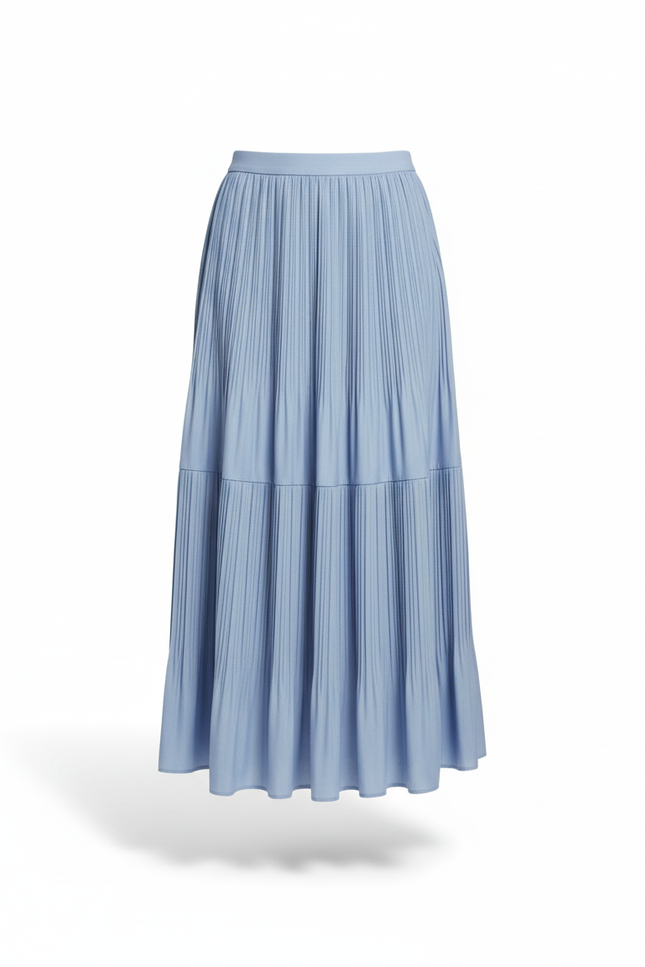 Jupe Plissée maxi bleu fluide