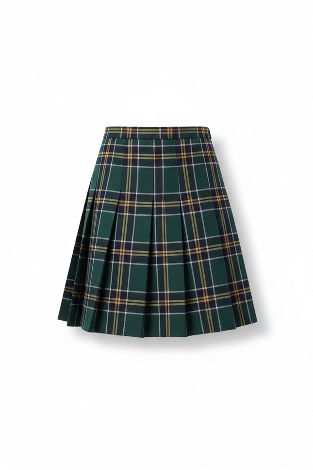 Jupe Plissée Tartan Verte Chic