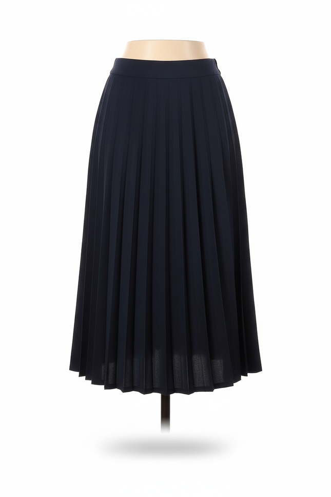 Jupe Plissée Bleue Marine Midi Chic