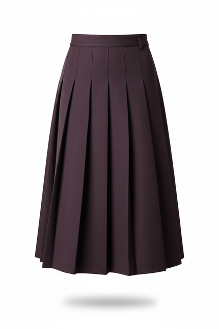 Jupe Plissée Prune Mi-Mollet Chic