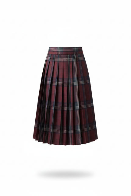 Jupe Plissée écossaise bordeaux chic