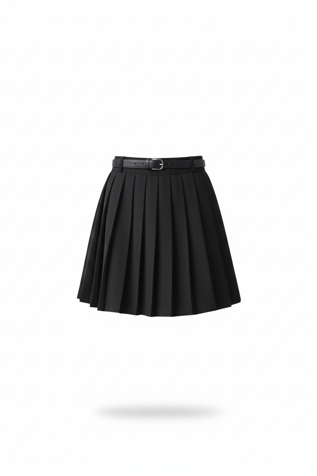 Jupe Plissée Noire Mini Preppy raffinée