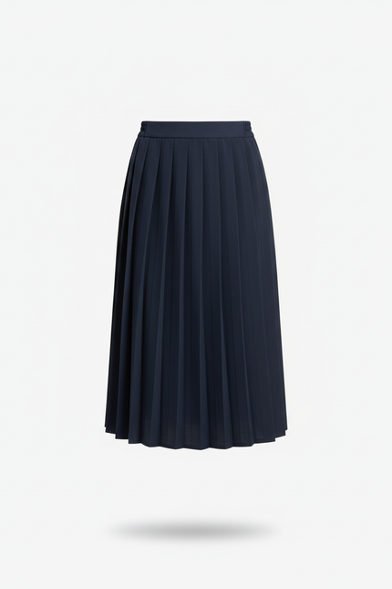 Jupe Plissée bleu marine élégante midi