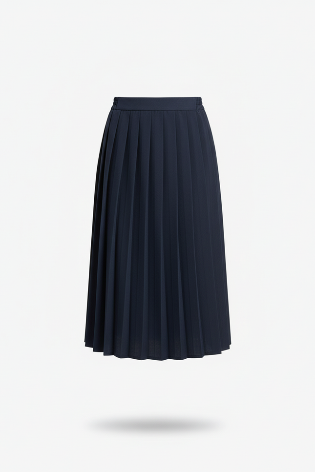 Jupe Plissée bleu marine élégante midi