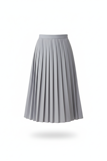 Jupe Plissée Grise Taille Haute Chic