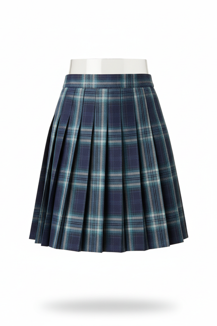 Jupe Plissée écossaise bleue chic raffinée