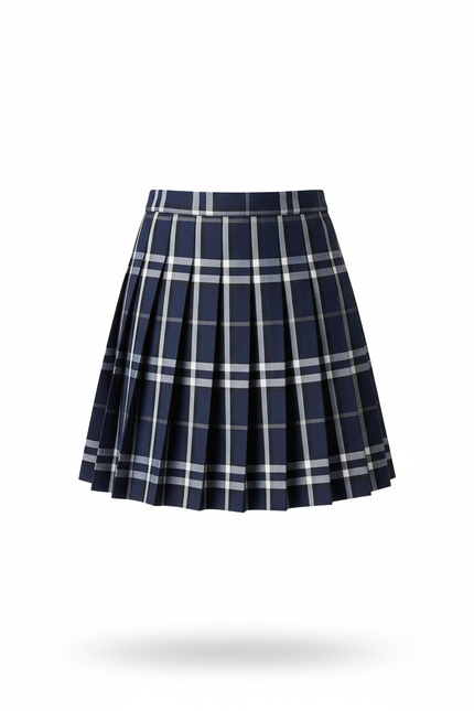 Jupe Plissée bleu marine écossaise chic